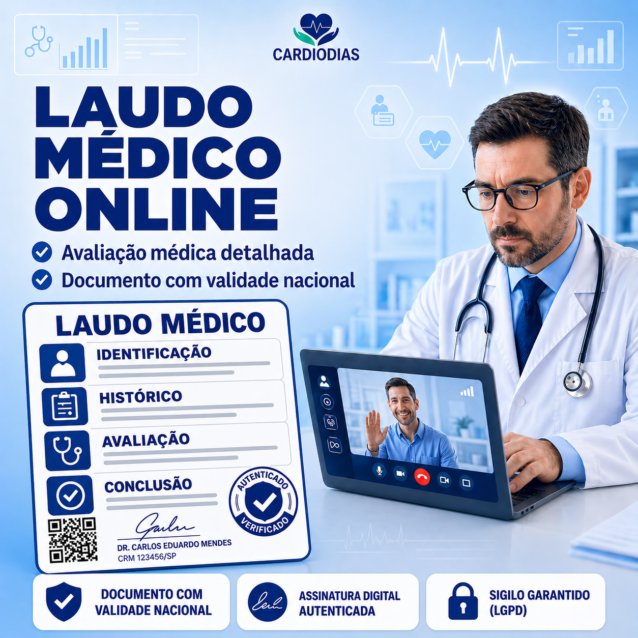Laudo médico online - assinatura digital qualificada
