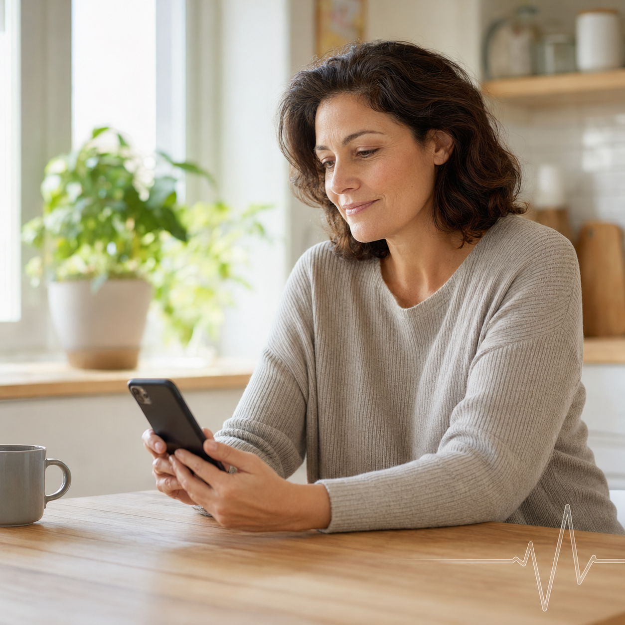 Pessoa agendando consulta online pelo celular em casa
