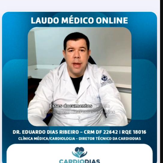 Vídeo explicativo sobre laudo médico online Cardiodias