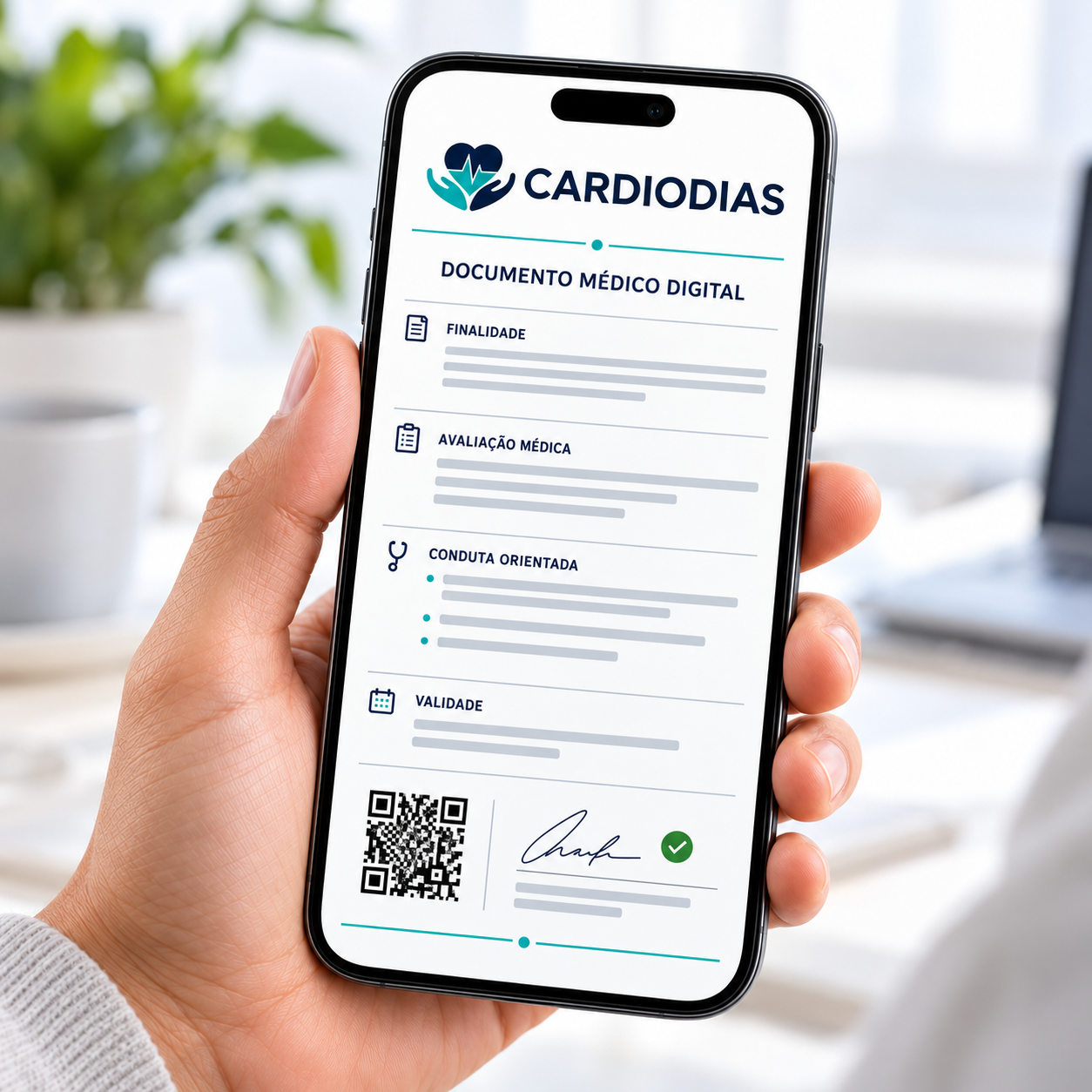 Documento médico digital no celular — Cardiodias